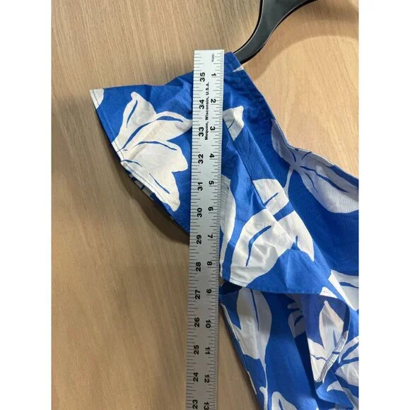 J.Crew Blue & White Floral One-Shoulder Dress Size 2 - Picture 10 of 15